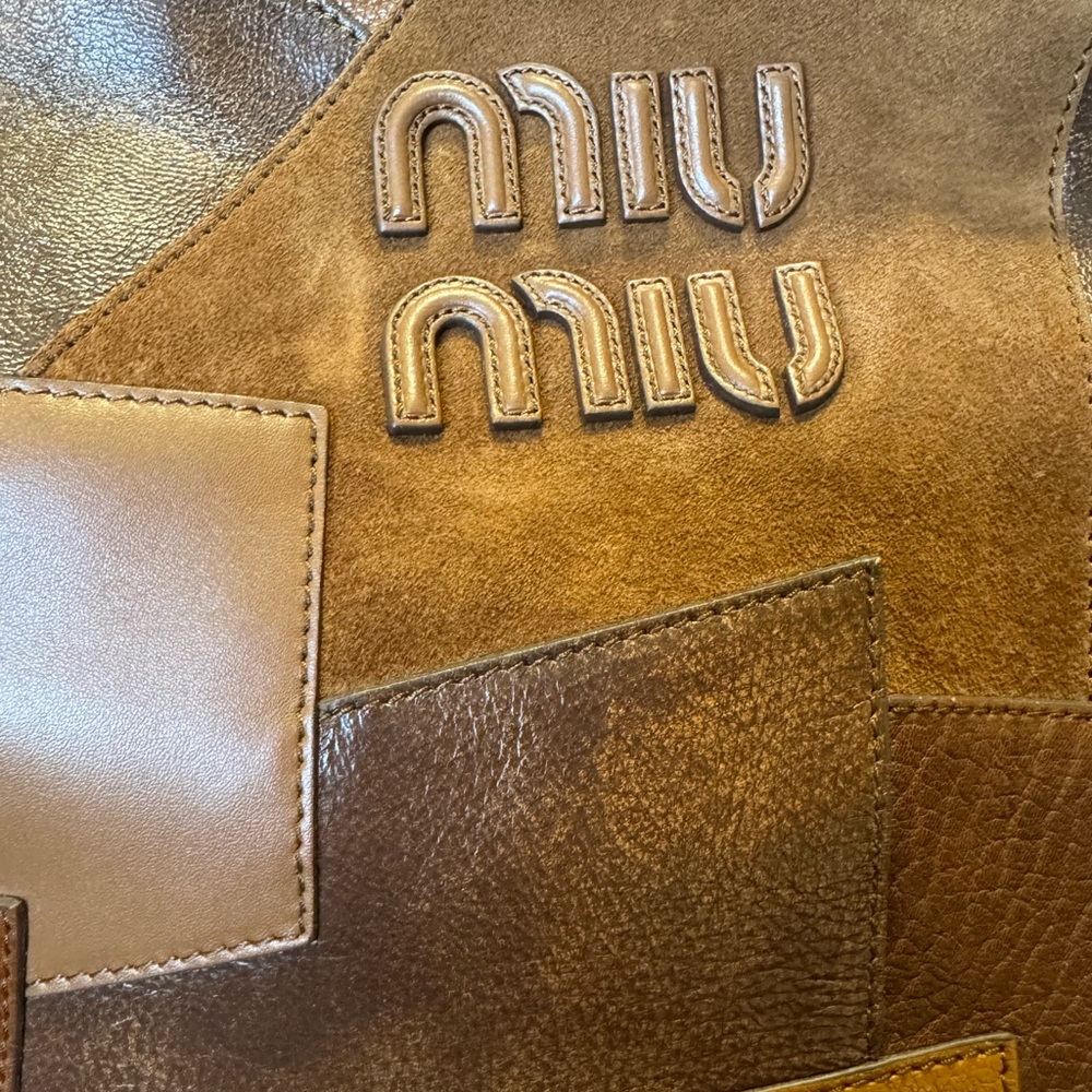 Miu Miu Brown Leather Patchwork Men's Bag - Picture 12 of 17